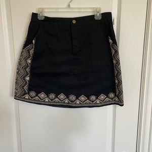 Black embroidered skirt